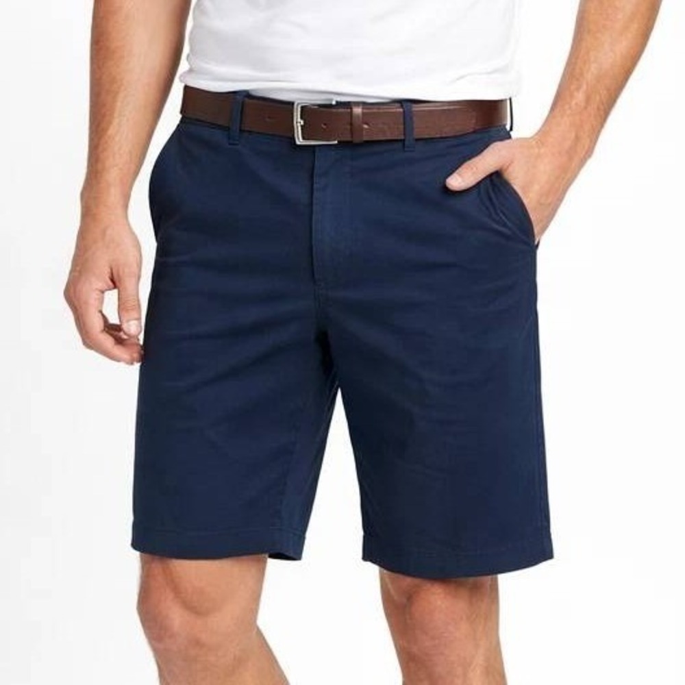 NWT Dockers Men's 34 Navy Blue Ultimate Shorts Chino Shorts Cotton Flex